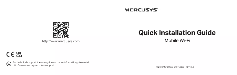 Page 1 de la notice Guide d'installation Mercusys MT110