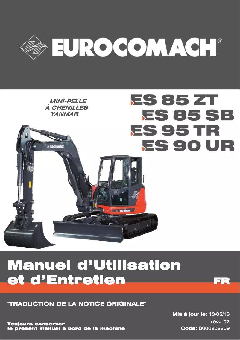 Page n°1 - Manuel utilisateur Eurocomach ES 95 TR