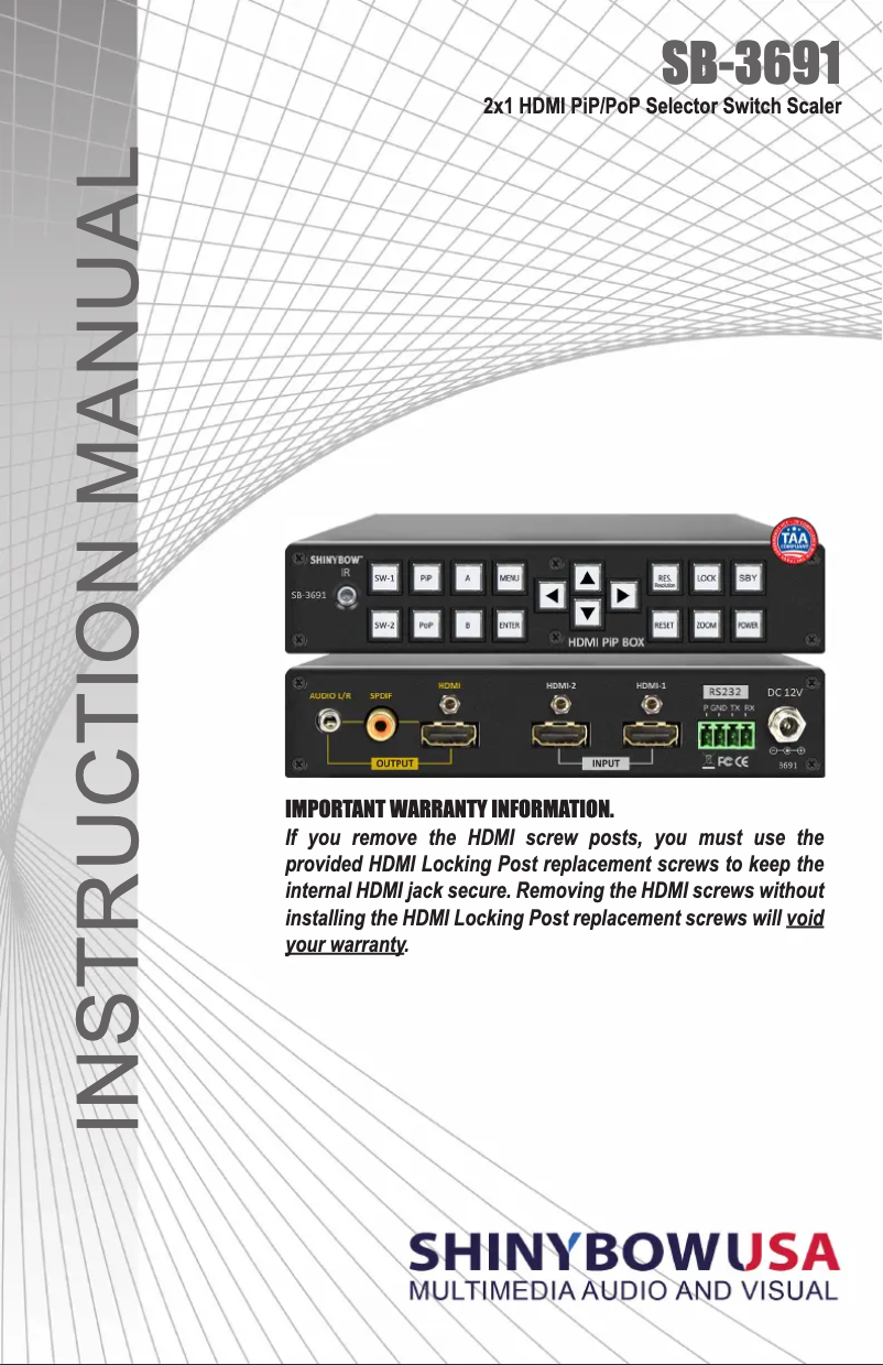 Image de la première page du manuel de l'appareil SB-3691