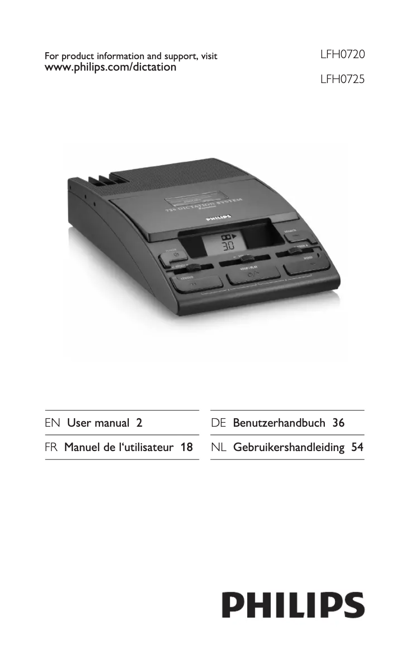 Page n°1 - Manuel utilisateur Philips LFH0720