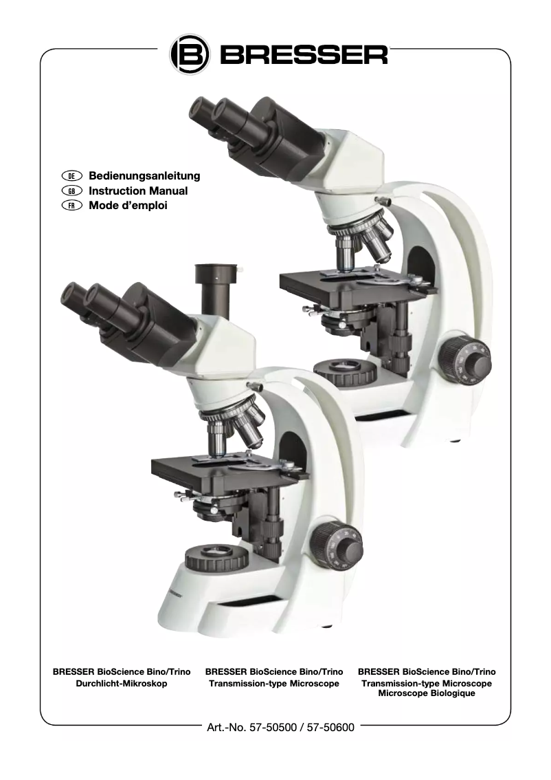 Página 1 del manual Manual de usuario Bresser Bio Science Trino
