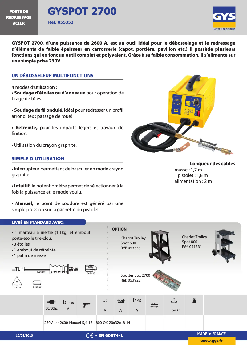 Image de la première page du manuel de l'appareil Gyspot 2700