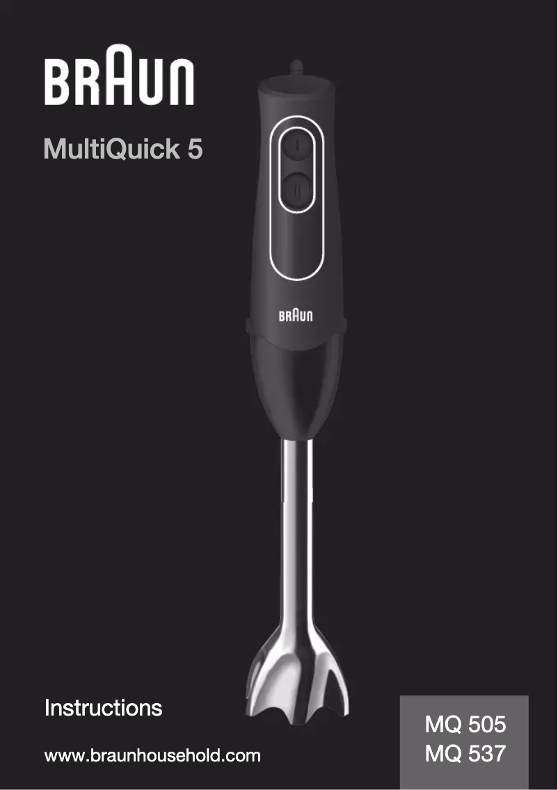 Page 1 de la notice Manuel utilisateur Braun Multiquick 5 MQ537