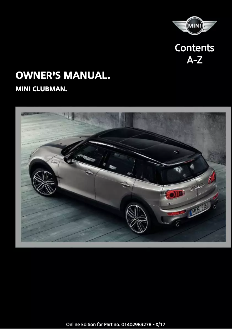 Page 1 de la notice Manuel utilisateur Mini Clubman (2018)