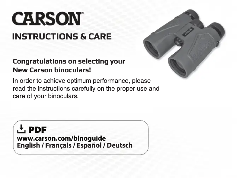 Page 1 de la notice Manuel utilisateur Carson Makalu