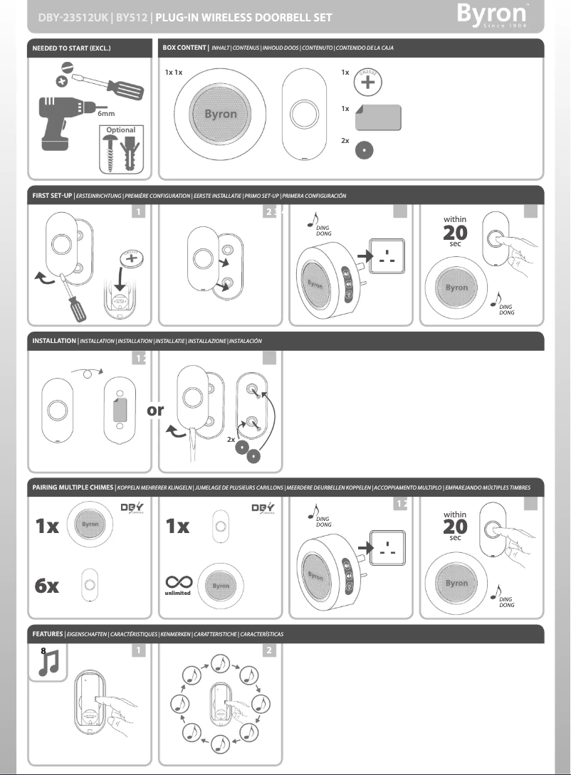 Page 1 de la notice Manuel utilisateur Byron DBY-23512UK