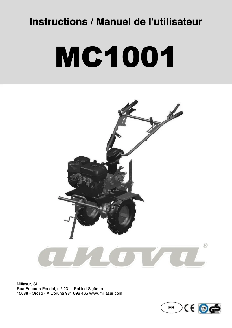 Page n°1 - Manuel utilisateur Anova MC1001