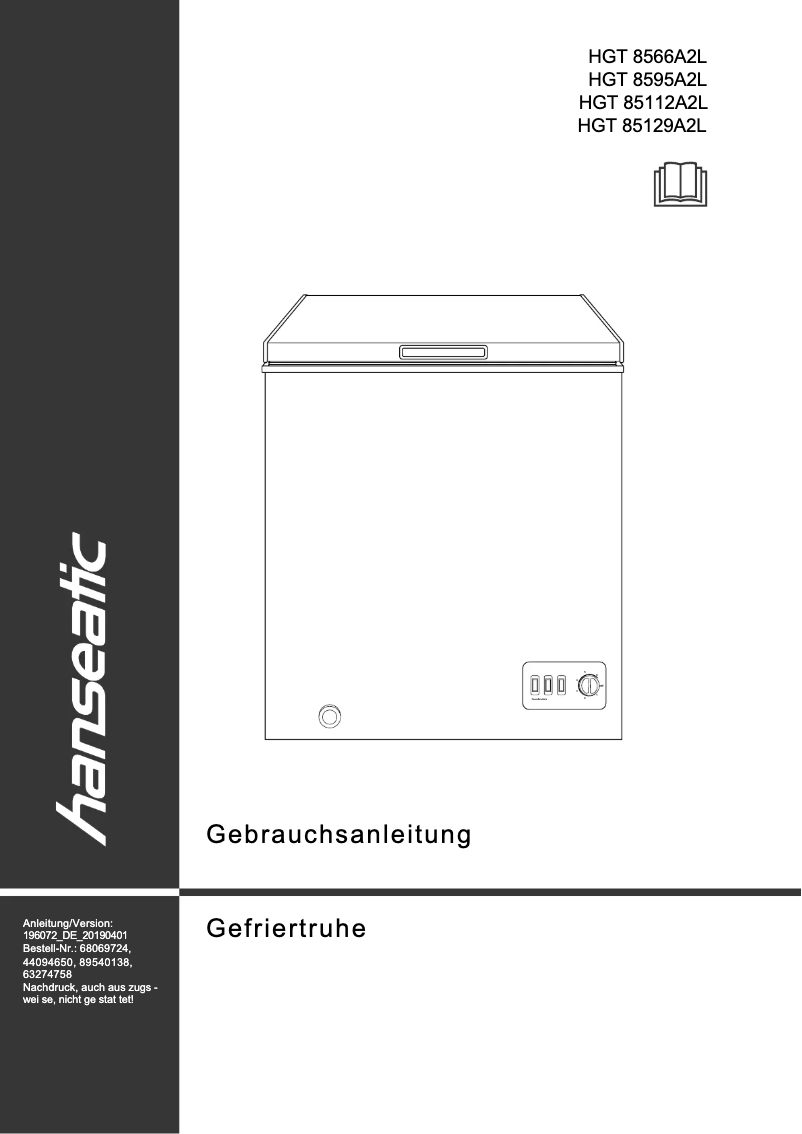 Image de la première page du manuel de l'appareil HGT8595A2L