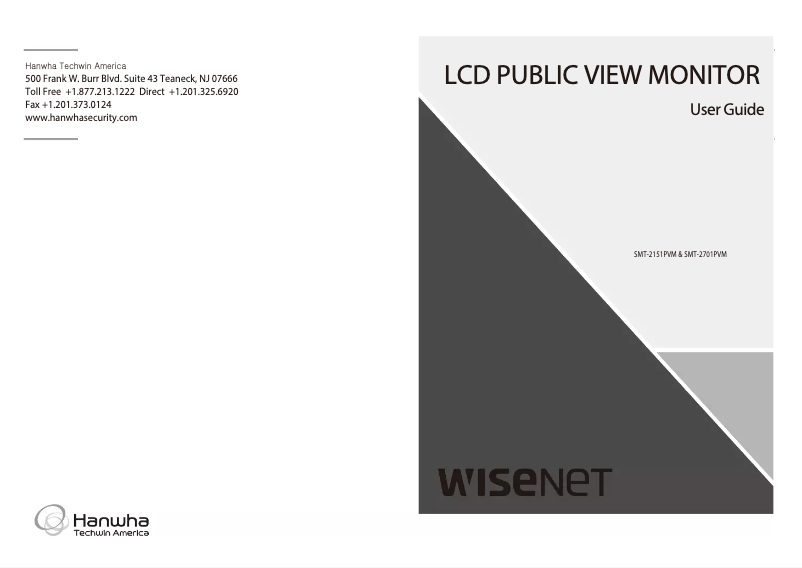 Page n°1 - Manuel utilisateur Hanwha SMT-2151PVM