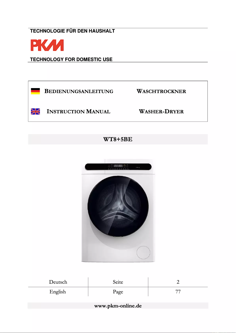 Page 1 de la notice Manuel utilisateur PKM WT8+5BE