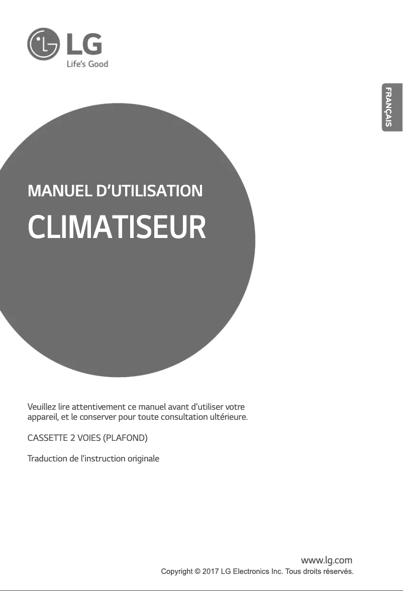 Page 1 de la notice Manuel utilisateur LG ARNU24GTSC4