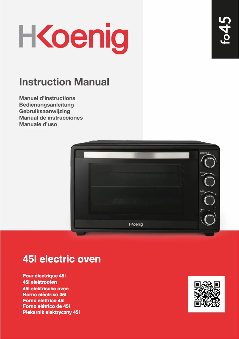 Page 1 de la notice Manuel utilisateur H.Koenig FO45