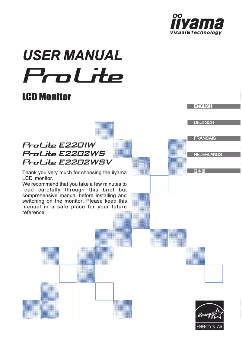 Image de la première page du manuel de l'appareil ProLite E2202WSV