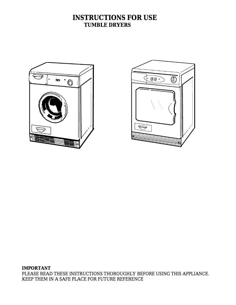 Page 1 de la notice Manuel utilisateur White Knight 93AW