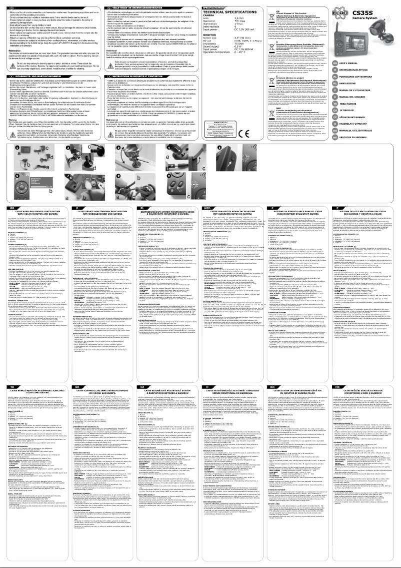 Page n°1 - Manuel utilisateur Elro CS35S