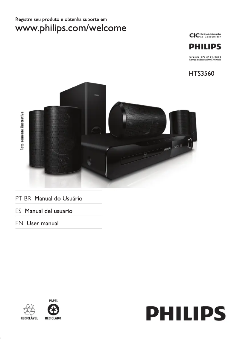 Page 1 de la notice Mode d'emploi Philips HTS3560X