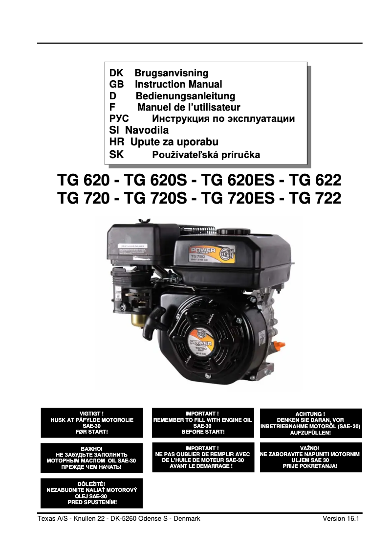 Image de la première page du manuel de l'appareil TG720ES