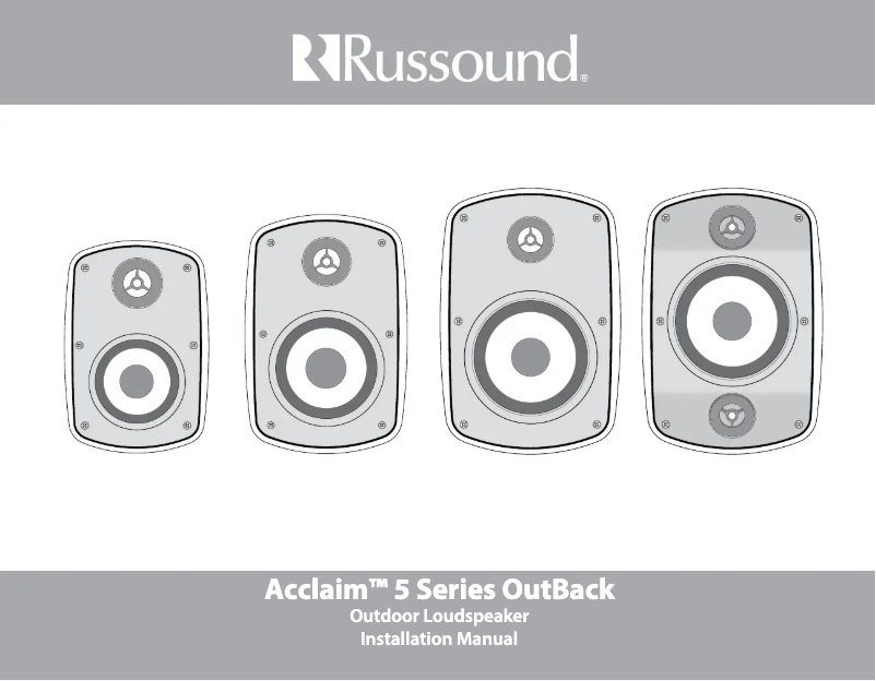 Page n°1 - Manuel utilisateur Russound Acclaim 5 Series OutBack 5B45