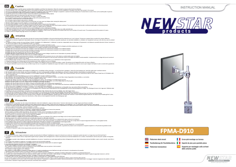 Page n°1 - Manuel utilisateur Newstar FPMA-D910D