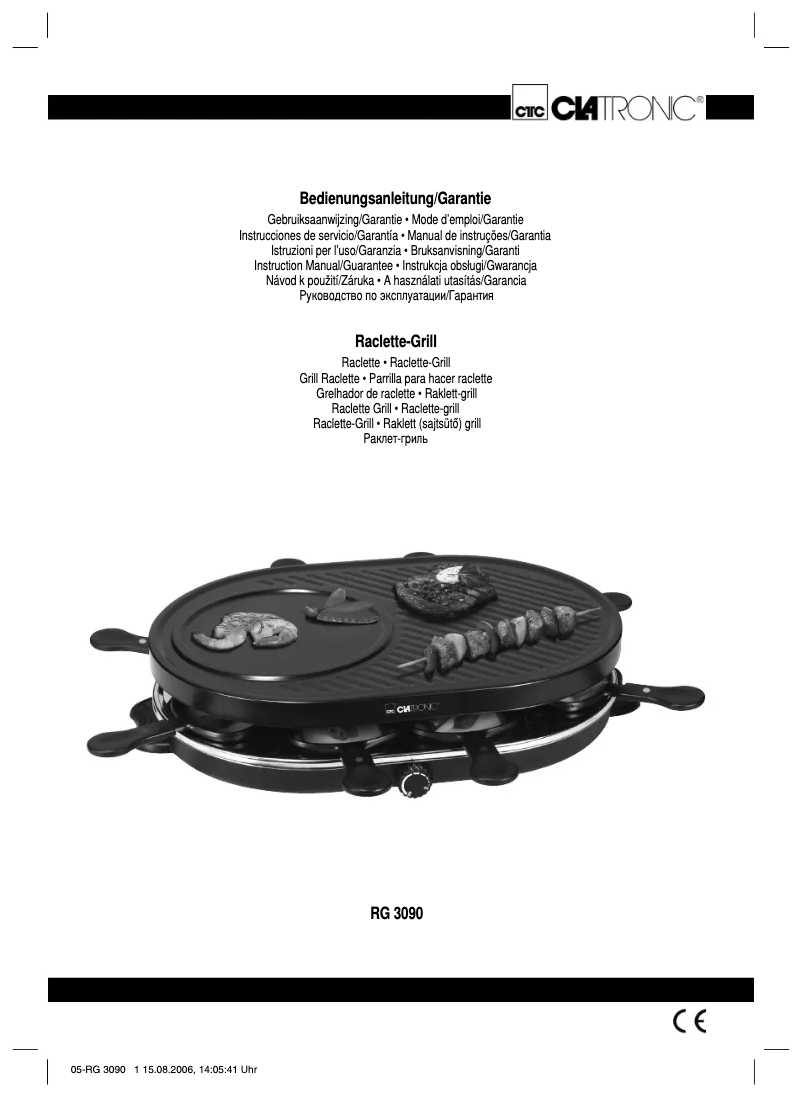 Page 1 de la notice Manuel utilisateur Clatronic RG 3090