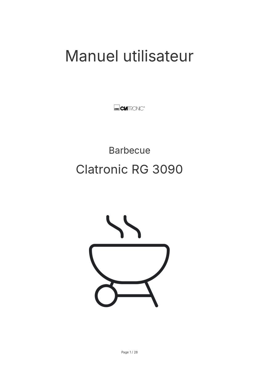 Image de la première page du manuel de l'appareil RG 3090