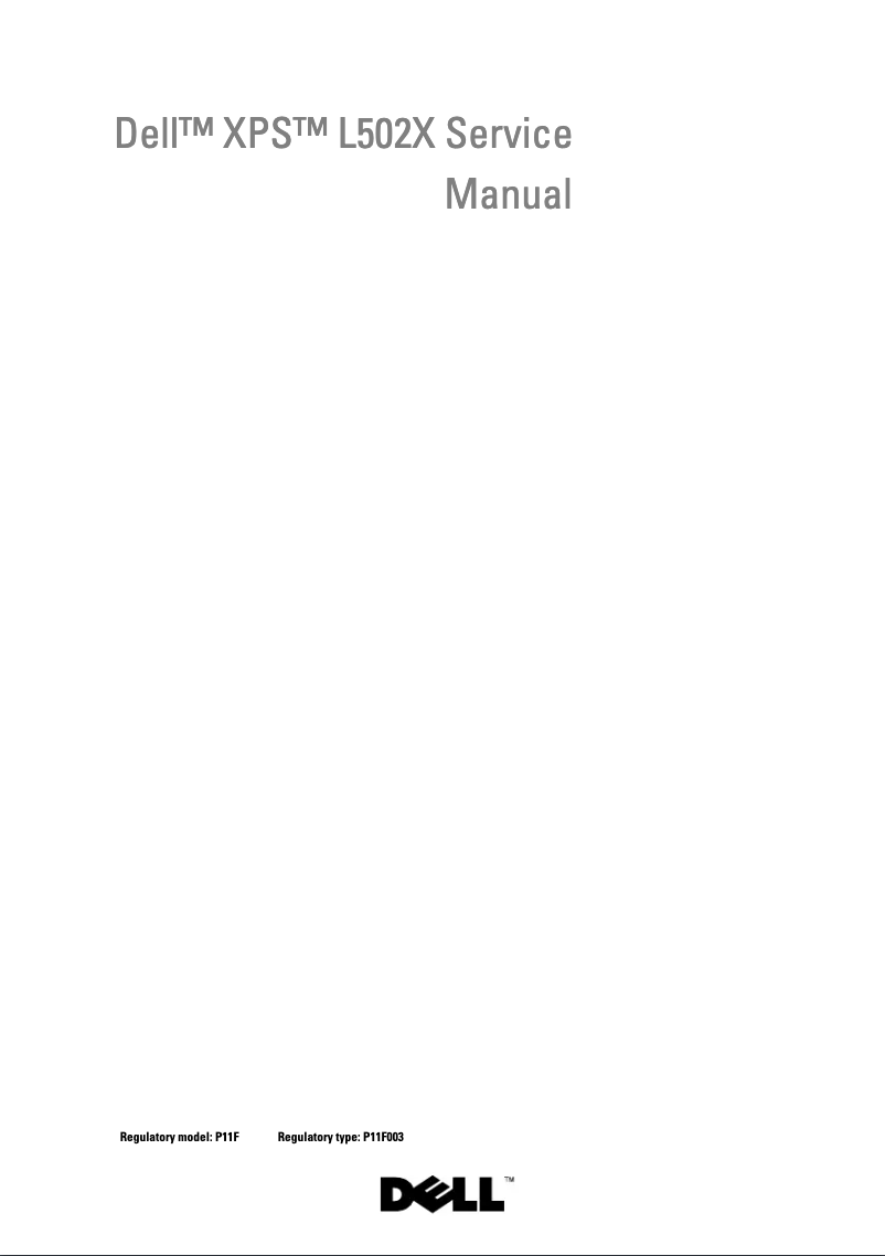 Page 1 de la notice Manuel utilisateur Dell XPS 15 L502X