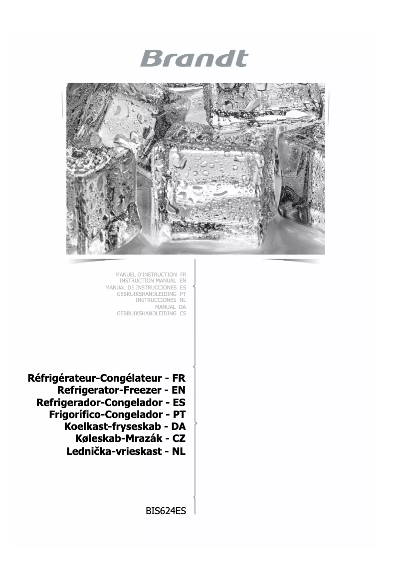 Página 1 del manual Manual de usuario Brandt BIS624ES