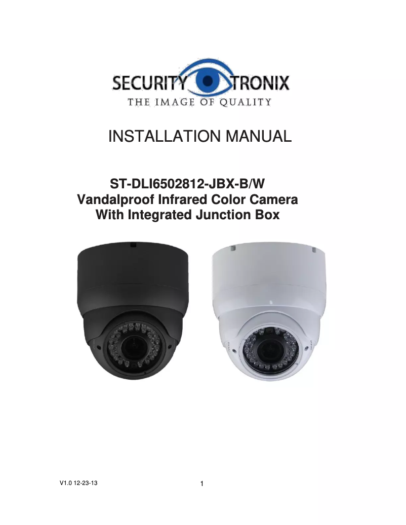 Page n°1 - Manuel utilisateur Security Tronix ST-DLI6502812-JBX-W