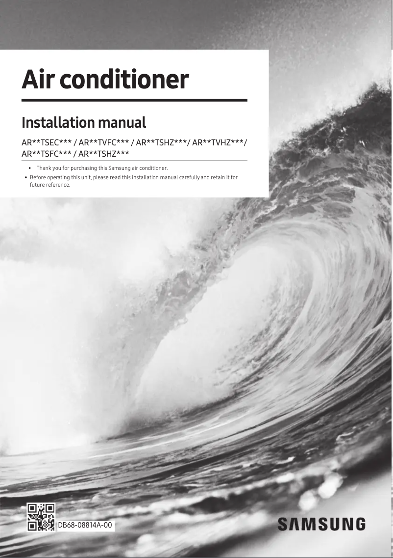 Page 1 de la notice Guide d'installation Samsung AR18TSHZGWK