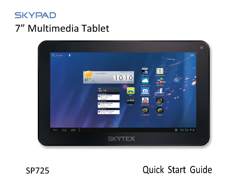 Page n°1 - Manuel utilisateur Skytex Skypad 725