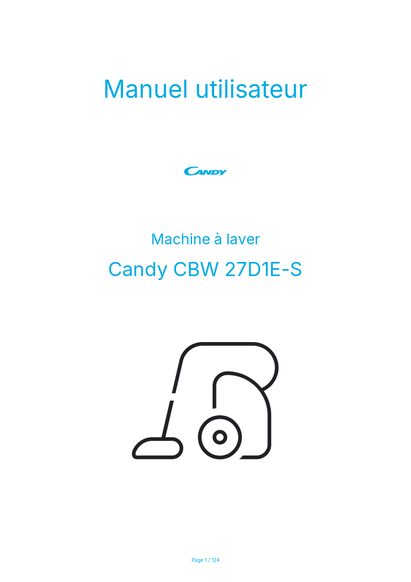 Page n°1 - Manuel utilisateur Candy CBW 27D1E-S