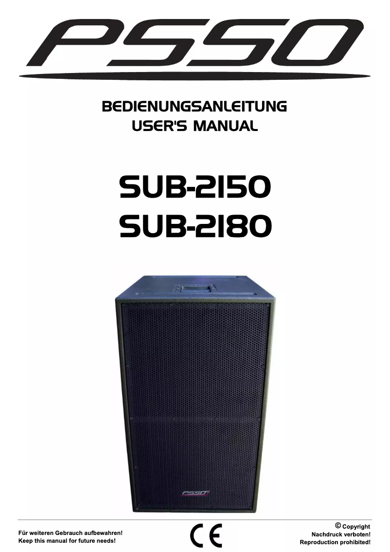 Imagen de la primera página del manual del dispositivo SUB-2180