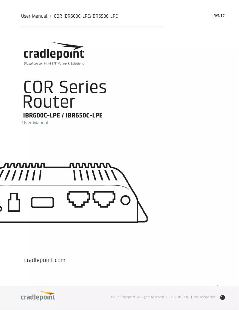 Page n°1 - Manuel utilisateur Cradlepoint COR IBR650C-LPE