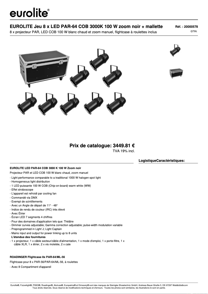 First page image of the manual for LED PAR-64 COB