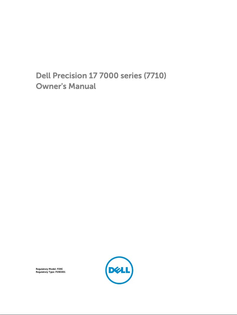 Page 1 de la notice Manuel utilisateur Dell Precision M7710