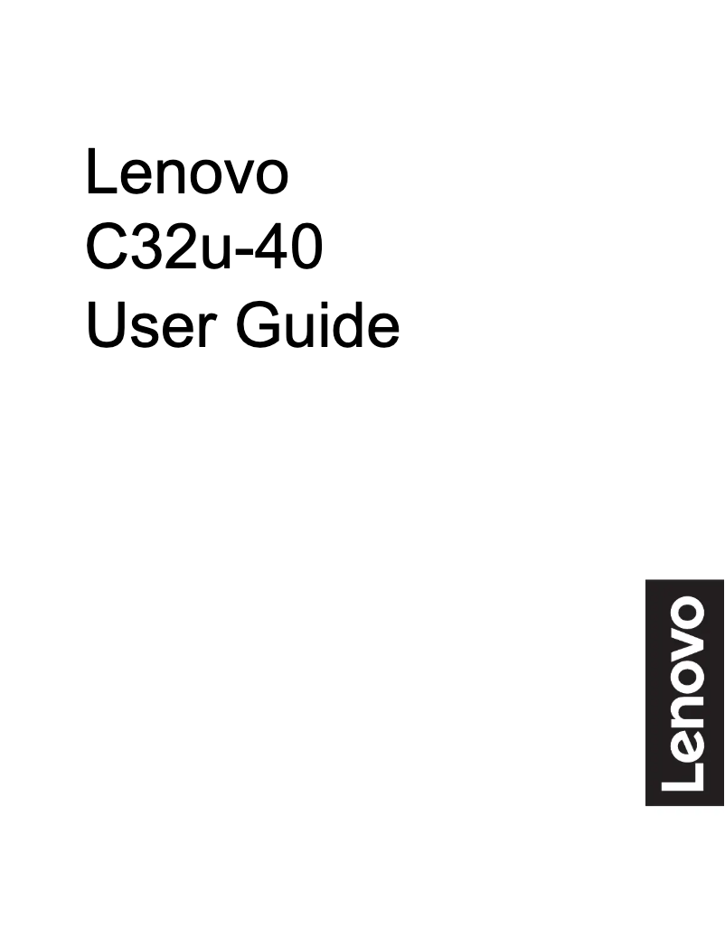 Page n°1 - Manuel utilisateur Lenovo Thinkvision C32U-40