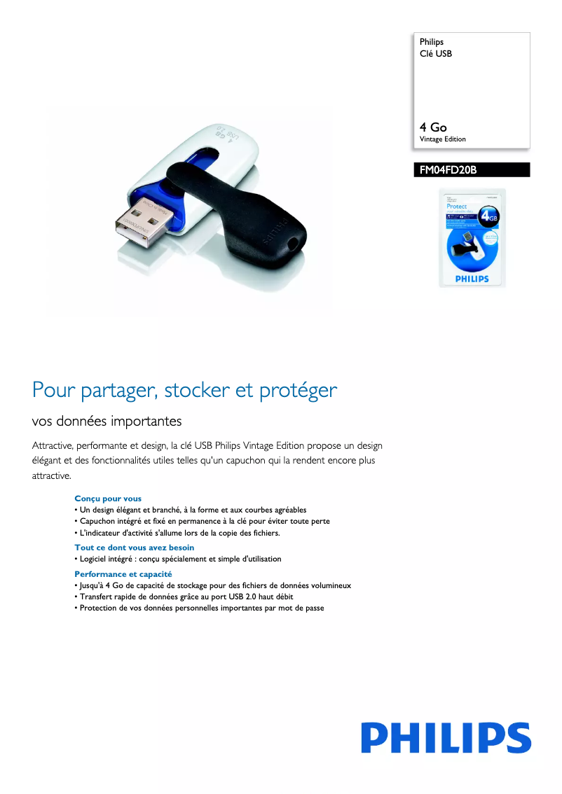 Página 1 del manual Ficha técnica Philips FM04FD20B