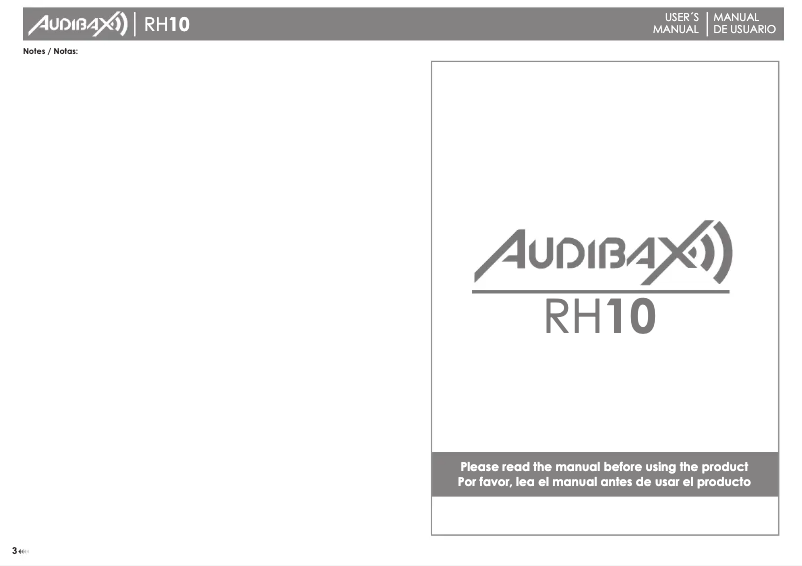 Page 1 de la notice Manuel utilisateur Audibax RH10