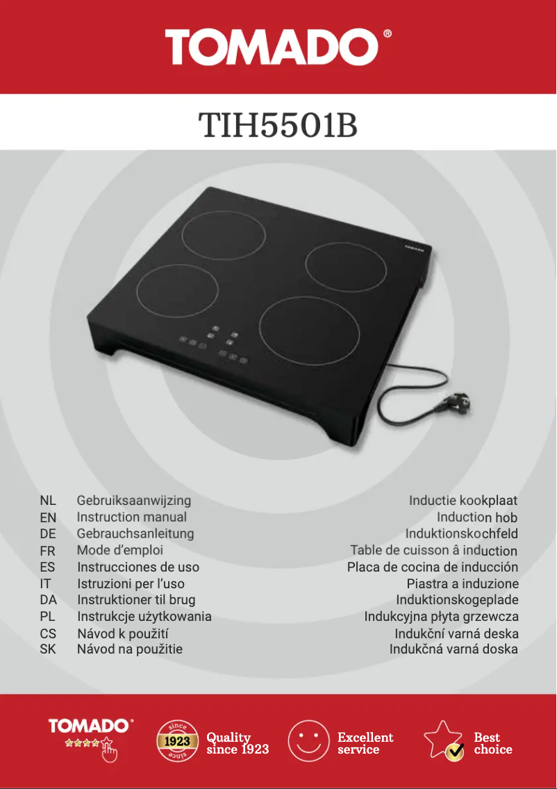 Página 1 del manual Ficha técnica Tomado TIH5501B