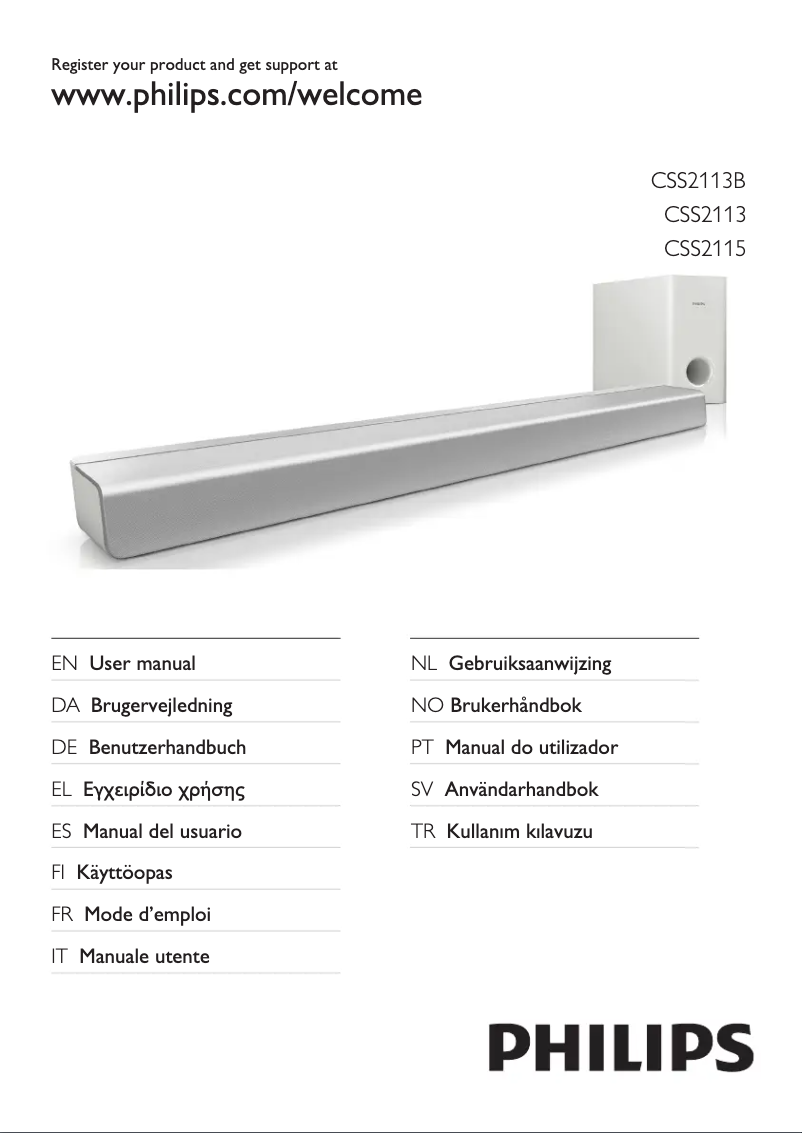 Page 1 de la notice Manuel utilisateur Philips CSS2113