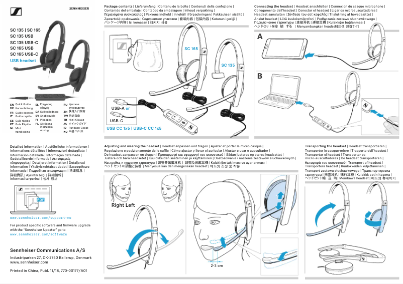Page n°1 - Manuel utilisateur Sennheiser SC 160 USB-C
