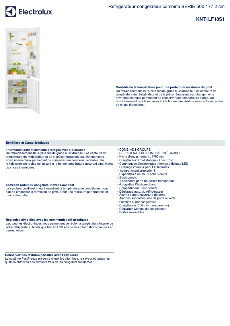 Image de la première page du manuel de l'appareil KNT1LF18S1