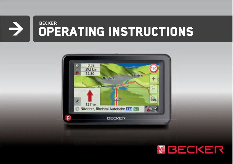 Page n°1 - Manuel utilisateur Becker Ready 43 Talk