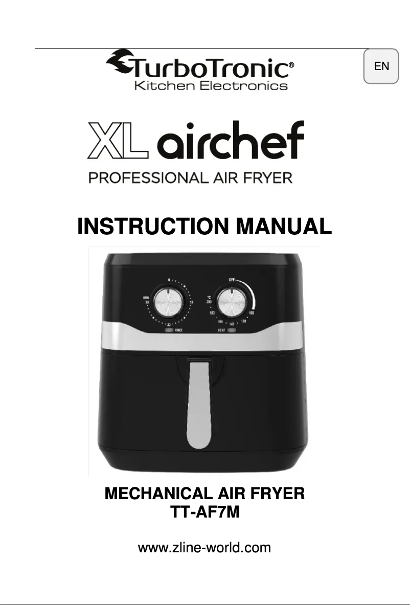 Page 1 de la notice Manuel utilisateur TurboTronic XL Airchef TT-AF7M