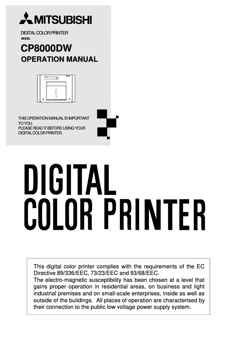 Page 1 de la notice Manuel utilisateur Mitsubishi CP8000DW