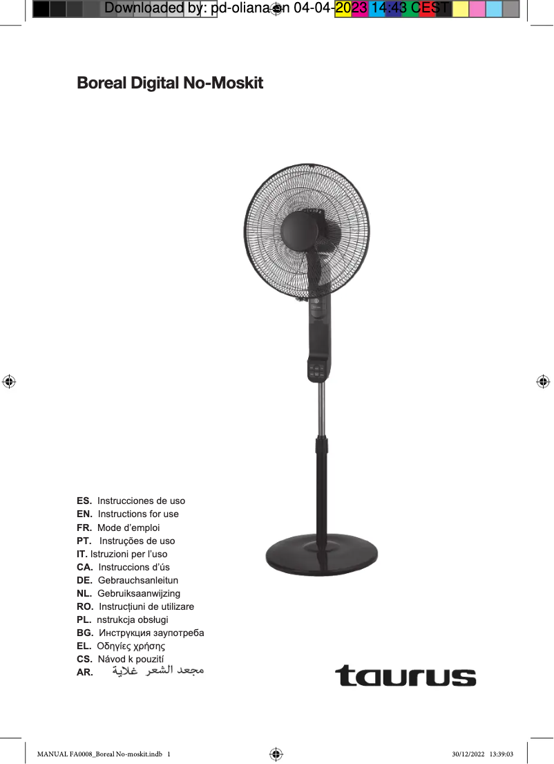 Page n°1 - Manuel utilisateur Taurus Boreal Digital No-Moskit