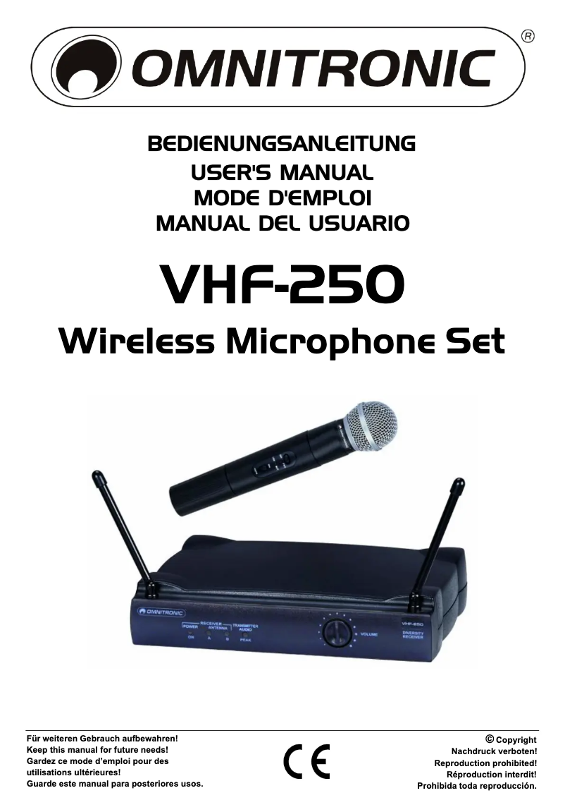 Page n°1 - Manuel utilisateur Omnitronic VHF-250