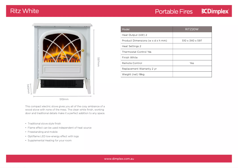 Image de la première page du manuel de l'appareil RITZ20W