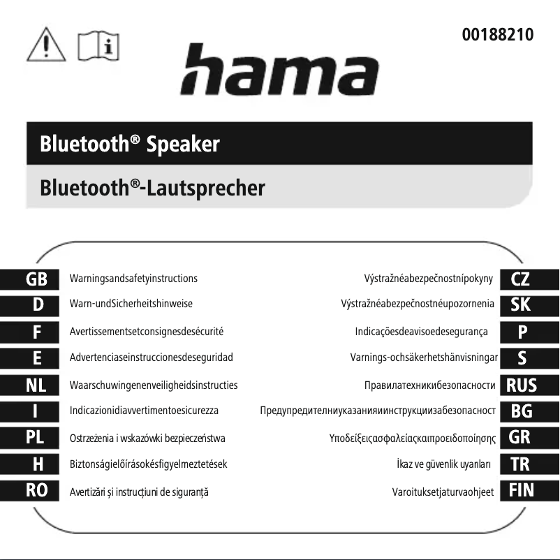 Page n°1 - Instructions de sécurité Hama PipeRoll 3.0