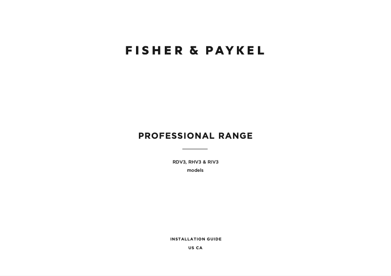 Página 1 del manual Guía de inicio rápido Fisher & Paykel RDV3-488